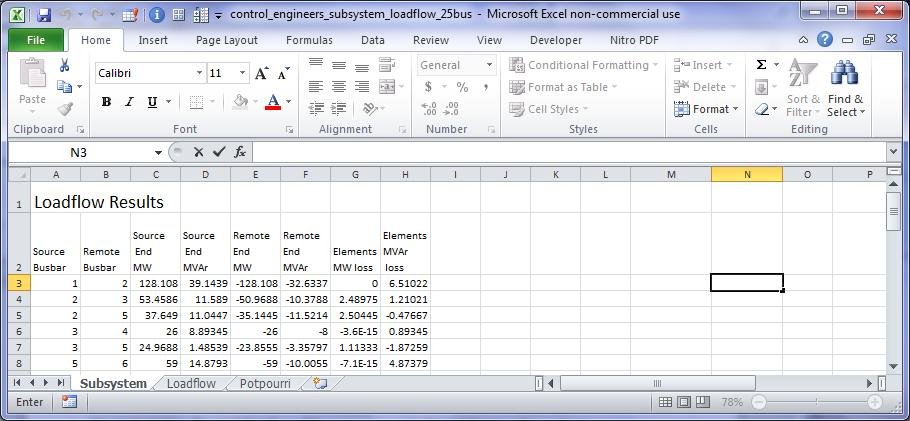Page 4 All of the loadflow commands are on the custumize quick access tool bar at the very top of the excel window.