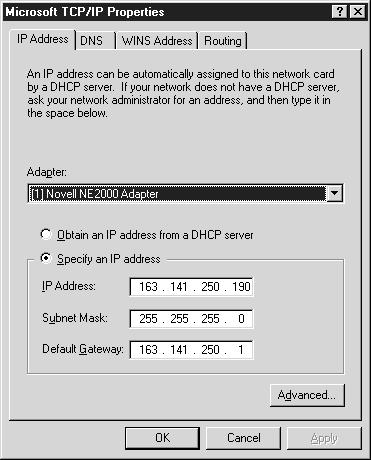 4. If you are using a DHCP server in your network, you can assign an IP address to your scanner server PC by selecting Obtain an IP address from a DHCP server and clicking OK.