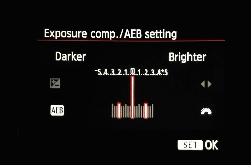 I can adjust the range of my autobracketing by turning my dial near the shutter button, which determines how wide of a tonal range you want to capture: anywhere from +/- 1/3 of a stop between each