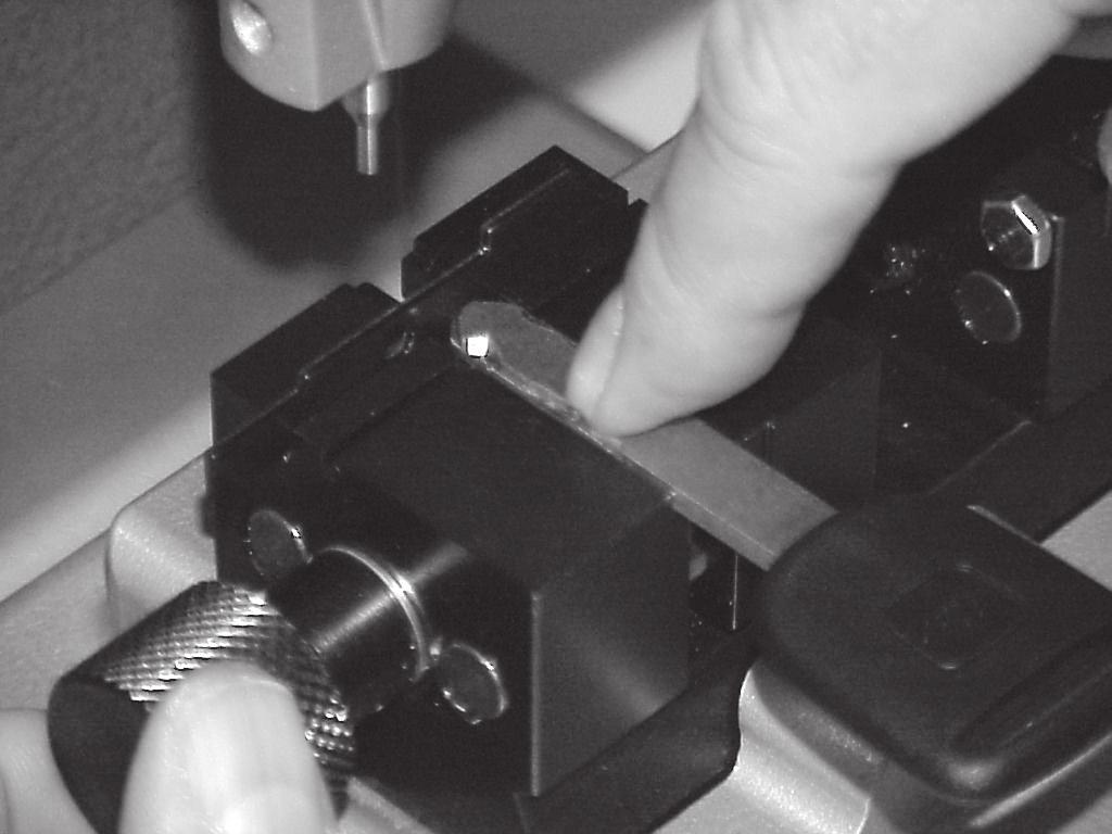 They are clamped into the Ilco 057 HS vise jaws using different techniques. Fig. 11 Shoulder Gauged Keys (See Fig. 11) - Keys that have a distinct square shoulder, such as the S48HF-P.
