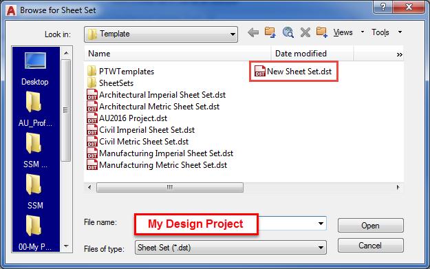 4. Select the AU2016 Project Sheet Set as our example. Figure 2: Sheet Set Example 5.