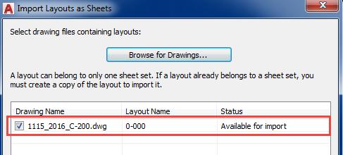 Right-Click the Site Plans subset and add the layout tabs you created for drawings C-000, C-000(2), and C-000(3).