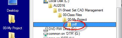 Click on the folder at the end of the location field and browse out to your pdf folder on the hard drive or network folder
