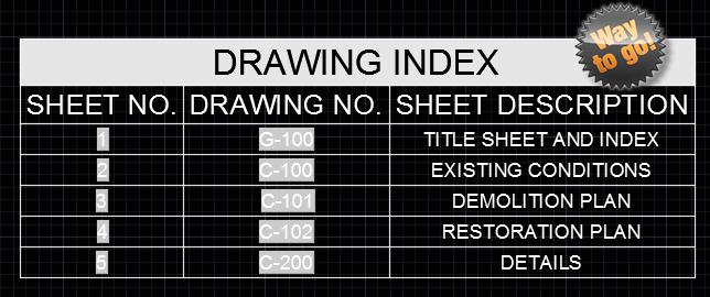 5. All set, hit OK and insert your Sheet List table on your drawing heading as shown. 6.