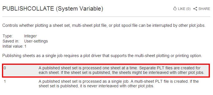 Publishing from our Sheet Set A few quick words about the publishcollate system variable which controls whether you plot sheet set files individually or as a wet.