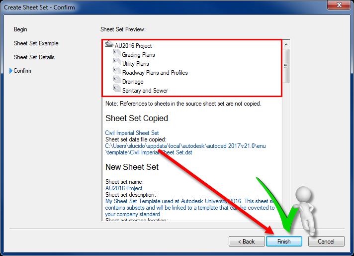 Select Finish and save the Sheet Set. When you move out to the folder we selected you will now see the Sheet Set Template file as shown in Figure 8.
