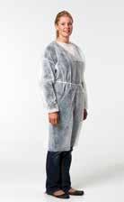 GOWNS ISOLATION GOWNS WITH ELASTIC WRIST (ISO) Size: M 115cm x 145cm Quantity/Pkt: 5 gowns Quantity/Carton: 10 pkts > > 25 g/m 2 PP (polypropylene) > > Open at back, velcro at