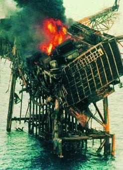30 can also result in the loss of life. One particularly catastrophic event was the explosion of the Piper Alpha rig in the North Sea in 1988. 19 The remnants of this disaster can be seen in Fig. 9.