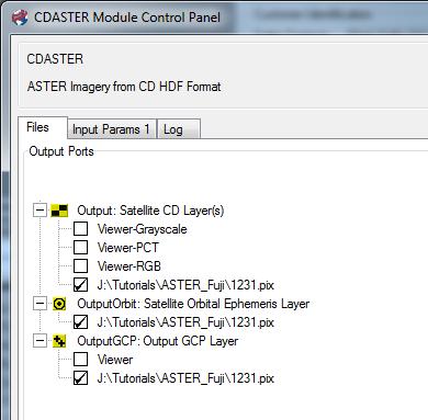 4. From the Files tab select the same output file name and location for Output: Satellite CD