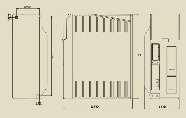 2.2 echanical Specifications Fig. 1 echanical installation size (unit: mm) Notice: Please take the terminal size and ventilation cooling while design the installation size. 2.