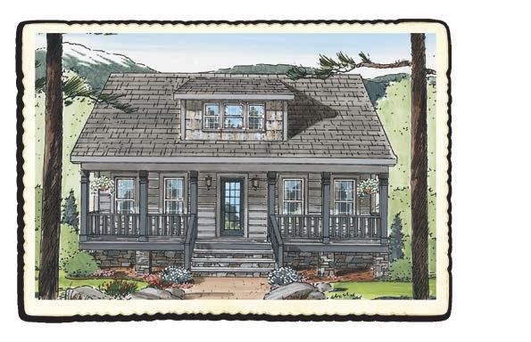 7/12 tri-mod roof pitch is standard. Optional 9/12 available. Craftsman Cottage II Classic Craftsman styling and friendly big ol front porch make this home a true country charmer.