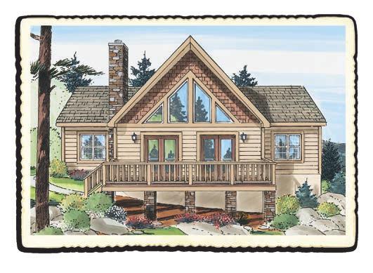 This plan includes a combination of 12/12 and 7/12 roof pitch areas. Northwoods Chalet Northwoods Chalet Upper-Level * Please note that upper-level area is designed for economical completion on-site.