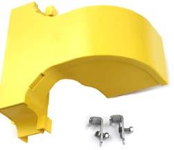 SRS-ADKT- G6RH-YL-A Adapter for competitive system, main & cover, FGS6, right hand, (Yellow), 100mm x 100mm This right hand adaptor allows interconnection between 100mm (4 ) raceway system and 6 inch