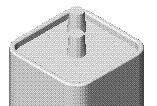 Extruded Base: The Extruded Base feature is created from a symmetrical square