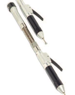 Features tapered grip for comfort and prelubricated ball bearings. Includes 3 32" and 1 8" collets. Measures 5 3 8"L x 3 4" dia. Weighs 2.9 oz. #28 Handpiece 850-1348 $47.
