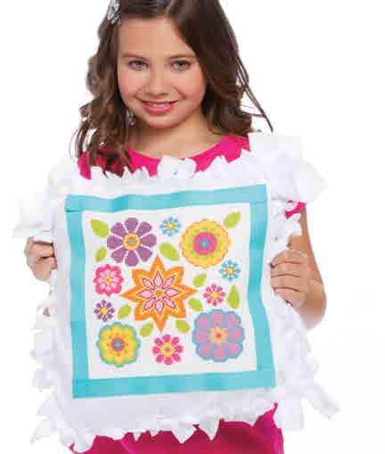 i can CROSS STITCH Lesson 9 Flower Power Pillow Bring a bouquet of flower power to your room with this fun pillow. This design is bursting with blooms in bright, fun colors.