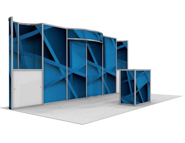 The central display area is perfect for a wide-format LCD display or custom shelving,