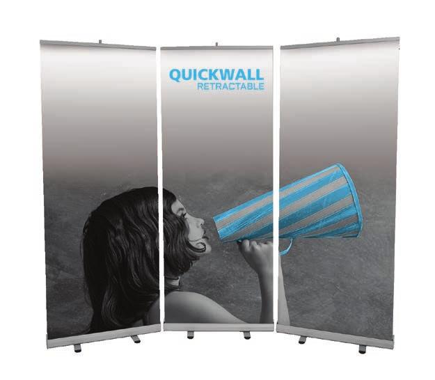 banner stand QUICKWALL Starting at: $202.50 Size: Standard graphic height = 78.5 Approx.