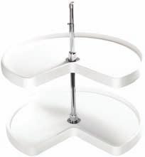 Diameter 28" $ 94 32" 108 Two independently rotating shelves, 1" diameter chrome-plated steel tubing, chrome hub, telescoping upper shaft, and zinc die-cast hardware components.