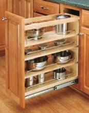 Premium Retrofit Sliding Cabinet Shelf Systems Pull-Out Base Organizers Pull-Out Waste Containers - Top Mount Solid birch/maple construction.