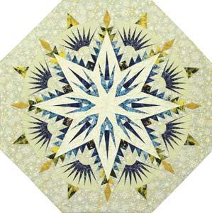 Lakeshore Snowfall Lakeshore Snowfall was created in 2015 as a new beginner Tree Skirt incorporating foundation paper piecing with three traditional elements as the Mariner s Compass, Feathered Star