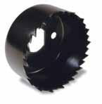 HOLE SAWS Carbide tip allows for greater heat and wear resistance than bi-metal. Provides up to 10 times greater tool life on abrasive materials.