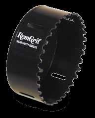 RemGrit arbored hole saws feature a continuous grit edge RemGrit Carbide Grit Arbored Hole Saws (Clamshelled) RemGrit hole saws (without arbors) feature a gulleted grit edge One-Piece Arbored 1-1/4"