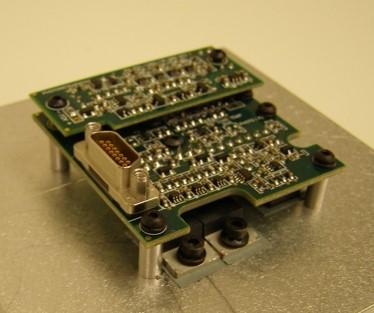 Along with the laser diode, the PSI-2400-10 LDC printed circuit board requires the installation of three transistors in TO-220-3 style packages mounted on to a heat-sink cooling plate.