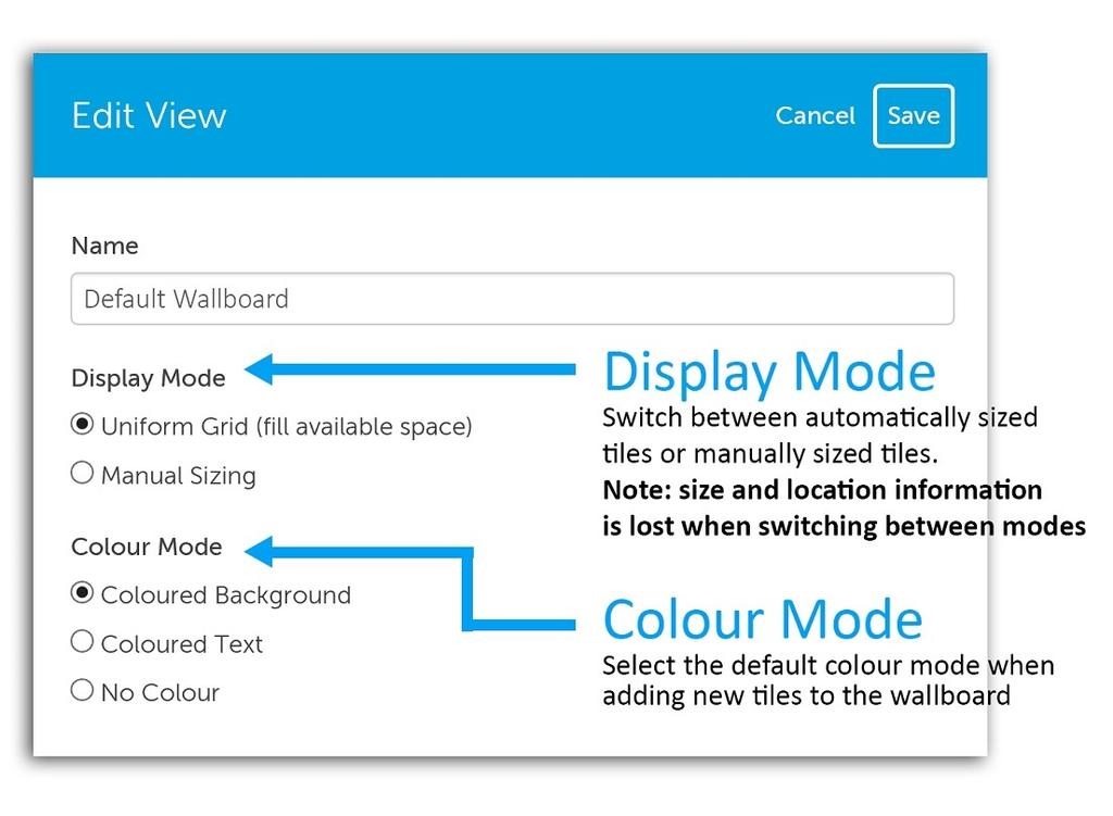 MiVoice Office Real-Time Wallboard View Settings The wallboard view has two settings which can be changed by pressing the edit icon ( ) in the top-left of the Wallboard.