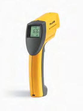 Fluke 60 Series Infrared Thermometers Fluke 61 Fluke 63 Features 61 63 Form factor Flat grip Pistol grip Temperature range -18 to 275 C -32 to 535 C Optical resolution 8:1 12:1 Laser beam for