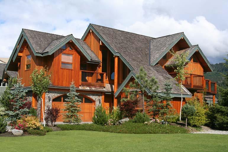 Mountain Your Mountain home has: A medium pitched roof A rugged exterior Wood