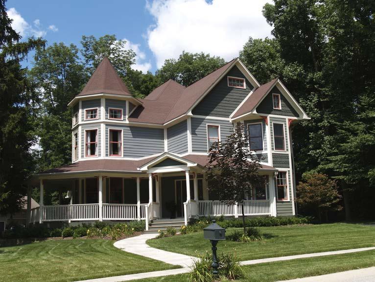 Victorian Your Victorian home has: Decorative trim Bay Windows, turrets, towers An asymmetrical façade Steeply