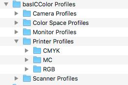 Profiles folder structure If you check basiccolor profiles only in the Preferences Dialog only