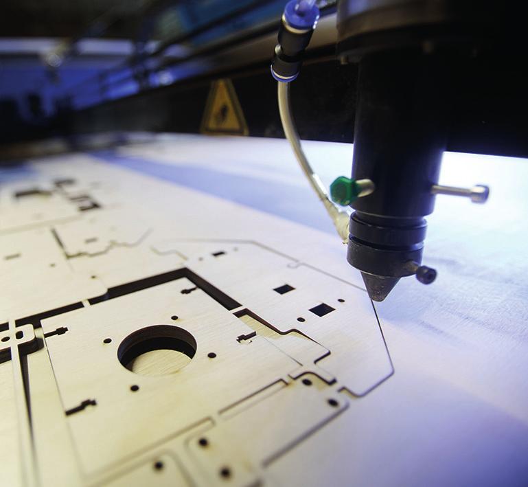 (a) Describe the benefits of using 3D printers and laser cutters to