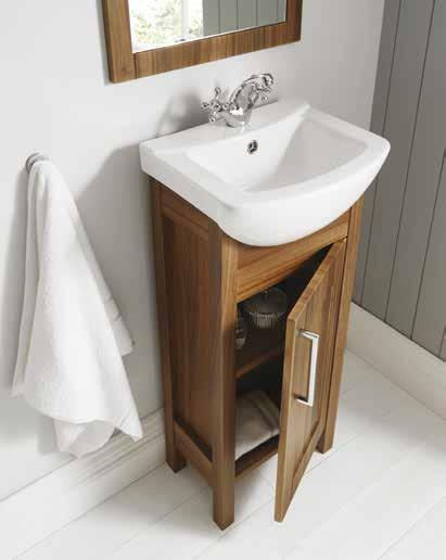 efficient space planning & clever storage The Sendai 450 Vanity & Basin is a compact and space-saving freestanding unit.