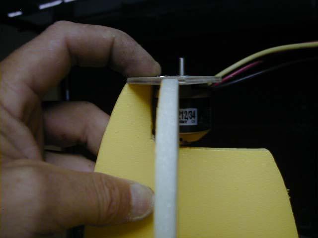 Step 3 B Motor shaft should be centered to the wing, so just below the fuse cross brace works great.