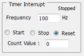 7.3 Reset Interrupt The reset option sets the count value back to zero. Click on the Reset radio button. Interrupt resets and count value resets. Figure 31: To reset Interrrupt 8.