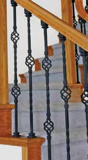 4 Measure and Trim alusters Using newels as guides, mark handrail Mark baluster placement on treads allowing for equal spacing while following your and cut to proper length. Follow original design.