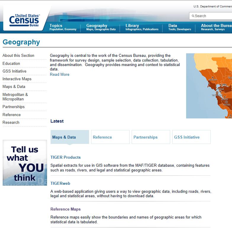 Census Geography on the website http://www.census.gov/geography.