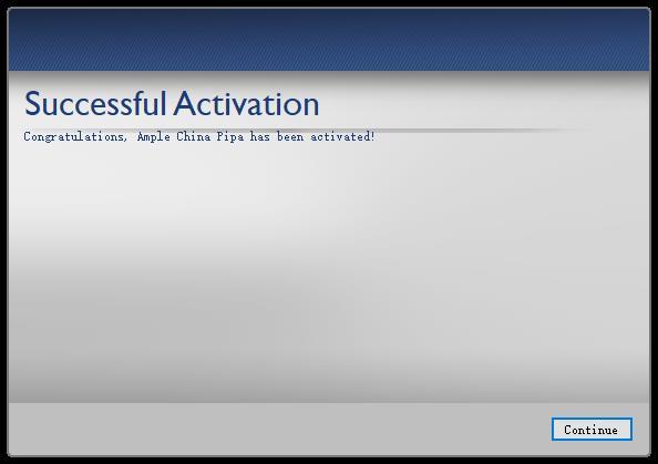 6. Click Continue to finish activation process. 1.5.