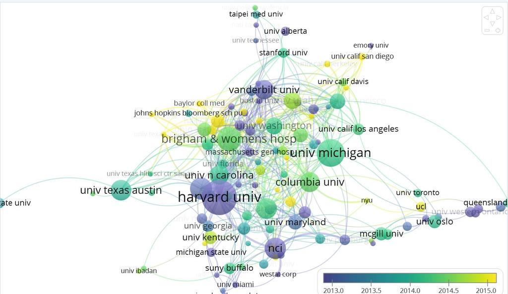 Then we used VOS viewer, which is a software tool for constructing and visualizing bibliometric networks.