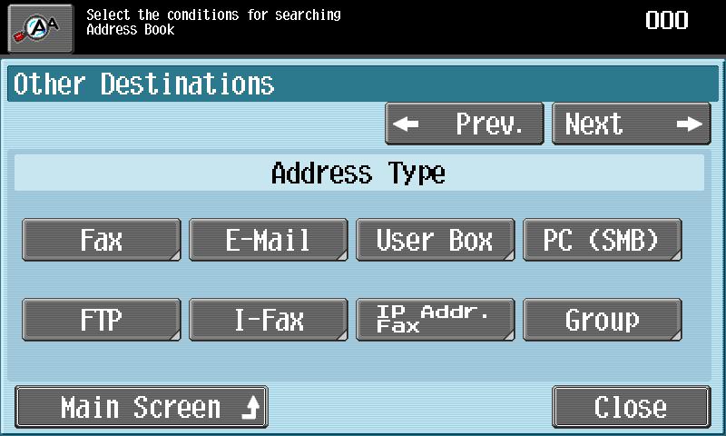 3 Using fax/scanning functions Touch the