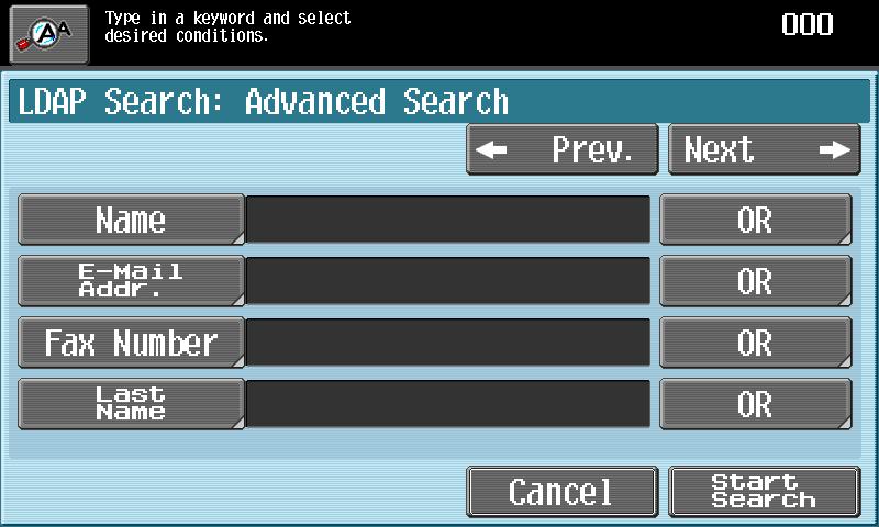 3 Using fax/scanning functions For a simple search Using fax/scanning functions Chapter 3 For an advanced search The search results are displayed.