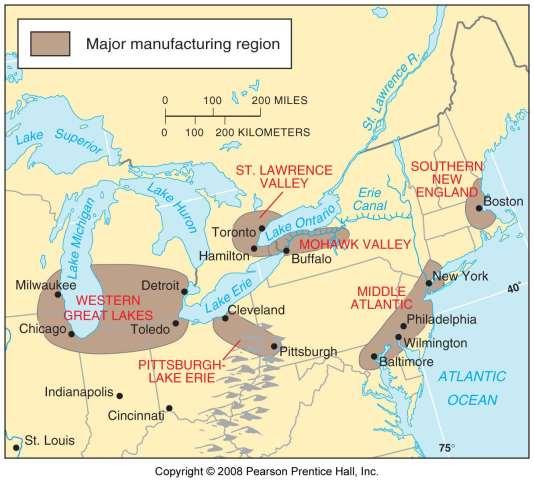 Industrial Regions of North America NYC Port is a break-ofbulk (cargo shifted from one mode of transport to another) center.