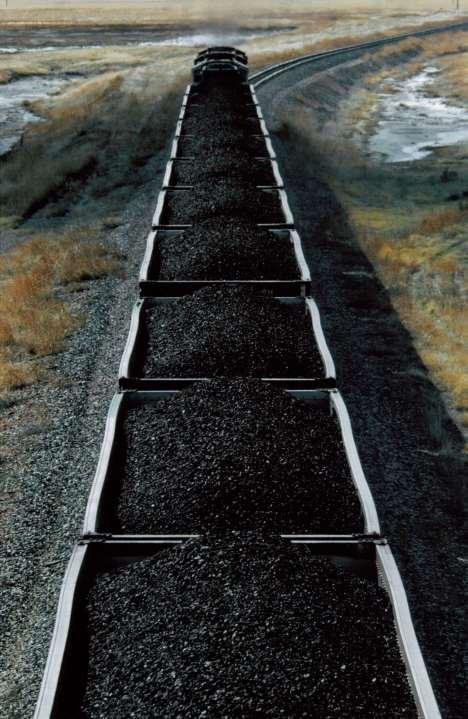 Open Pit Coal Mine in southern Illinois Coal train moving across