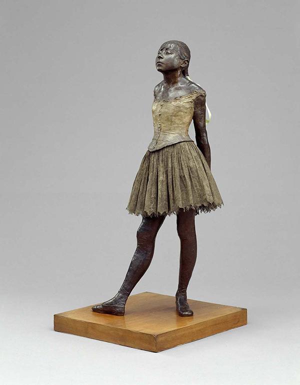 Petite Danseuse de Quatorze Ans - Little Dancer of Fourteen Years (1880) (Original sculpted in wax. There are 70 bronze reproductions of the sculpture cast after Degas died.