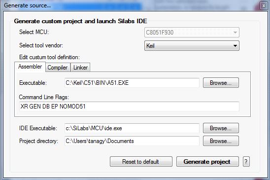 Figure 10. IDE Launcher The radio configurations are stored in the radio_config.h within the example project. The header file is generated by the WDS.