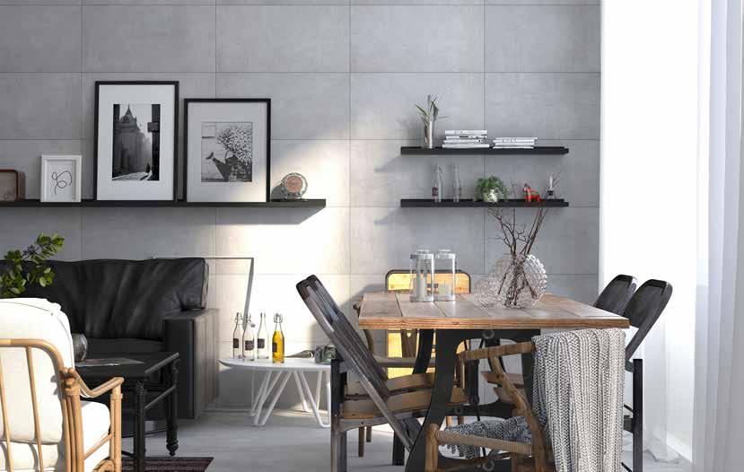 Pictured: Barker White FIN Fin is a glossy wall tile with a weathered look, giving it a natural marble-like feel, while the delicate grey/white markings offer a distinct appearance.
