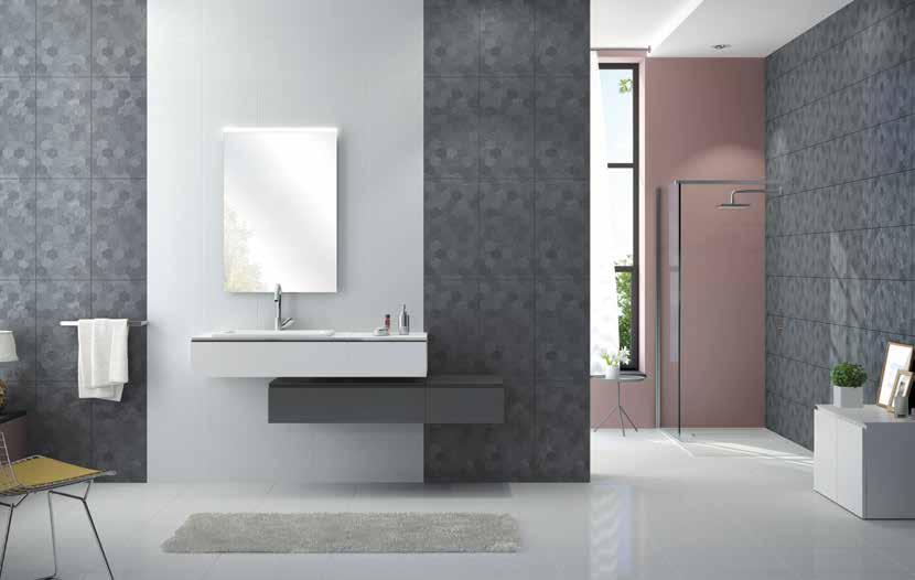 SPICE Beautifully monochrome and perfect for a modern bathroom the Spice range not only gives you two great black and white tiles, the feature tiles add texture to break up your space.