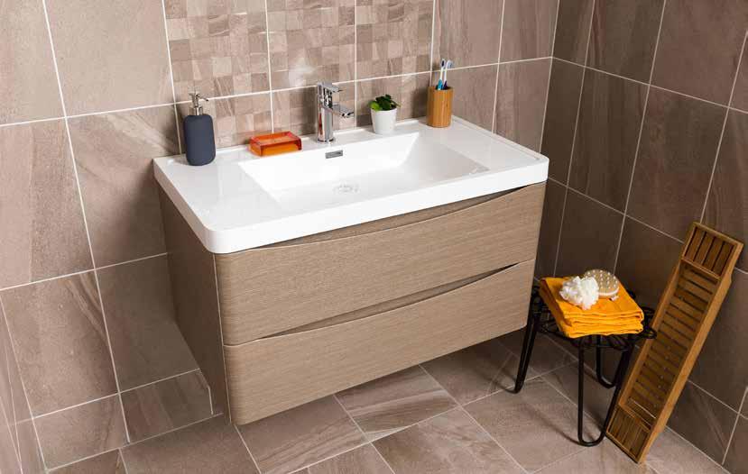 Pictured: Bora Stone Grey with Stone Grey Mosaic ARANS This marble effect porcelain tile offers a mixture of random tile